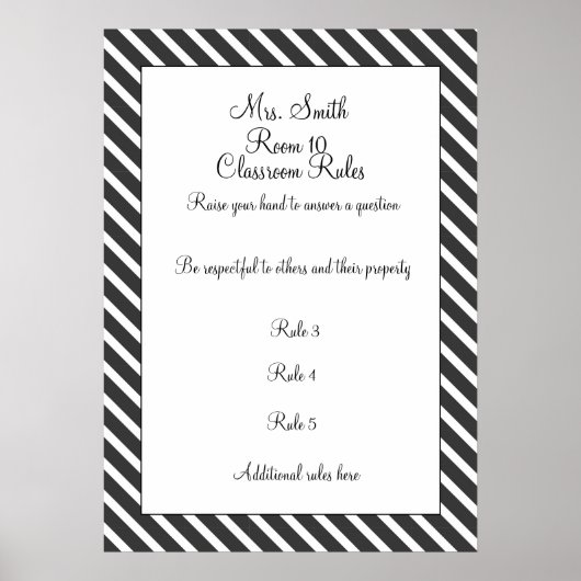 Decoratief Classroom Rules Poster (Voorkant)