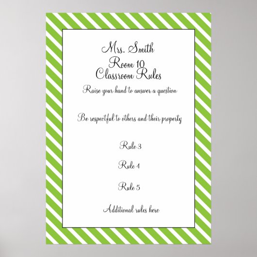 Decoratief Classroom Rules Poster (Voorkant)