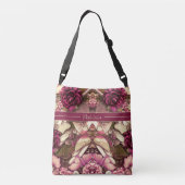 Decoratief collage Butterflies en Rozen Crossbody Tas (Achterkant)