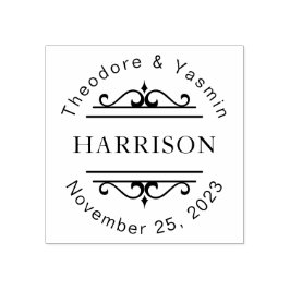 Decoratief Couple's Names Wedding Favor Gepersonal Rubberstempel