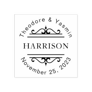 Decoratief Couple's Names Wedding Favor Gepersonal Rubberstempel