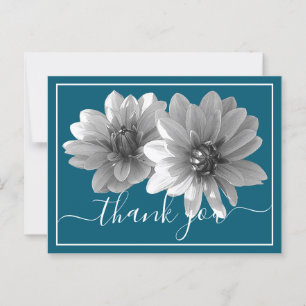 Decoratief Dahlia Blue Background Dank je Briefkaart
