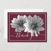 Decoratief Dahlia Wine Kleurachtergrond Dank u Briefkaart (Voorkant / Achterkant)