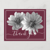 Decoratief Dahlia Wine Kleurachtergrond Dank u Briefkaart (Voorkant)