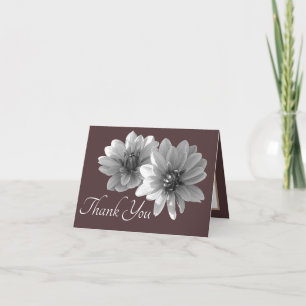 Decoratief Dahlias Brown Achtergrond Dank je wel Kaart