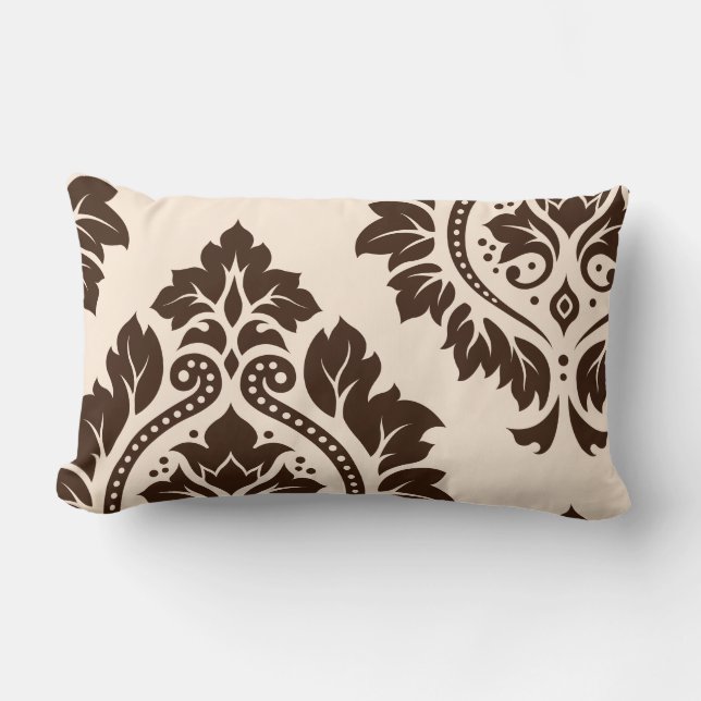 Decoratief Damask Art I (2Way) Cream & Brown Kussen (Voorkant)