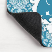 Decoratief Damask Monogram Mousepad Muismat (Hoek)