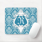 Decoratief Damask Monogram Mousepad Muismat (Met muis)