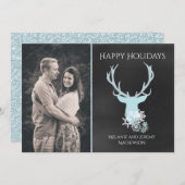 Decoratief Deer Head Holiday Greeting Kaart (Voorkant / Achterkant)