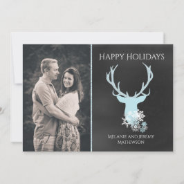 Decoratief Deer Head Holiday Greeting Kaart