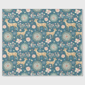Decoratief deer patroon cadeaupapier (Vlak)