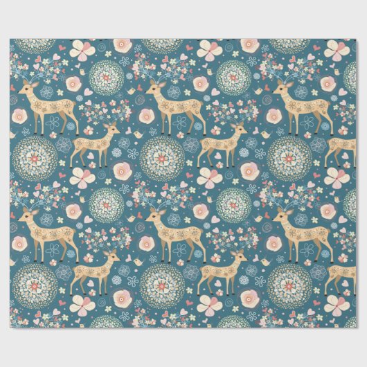 Decoratief deer patroon cadeaupapier (Vlak)