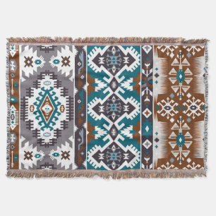 Decoratief deken.Kleurig patroon in aztec-stijl Deken