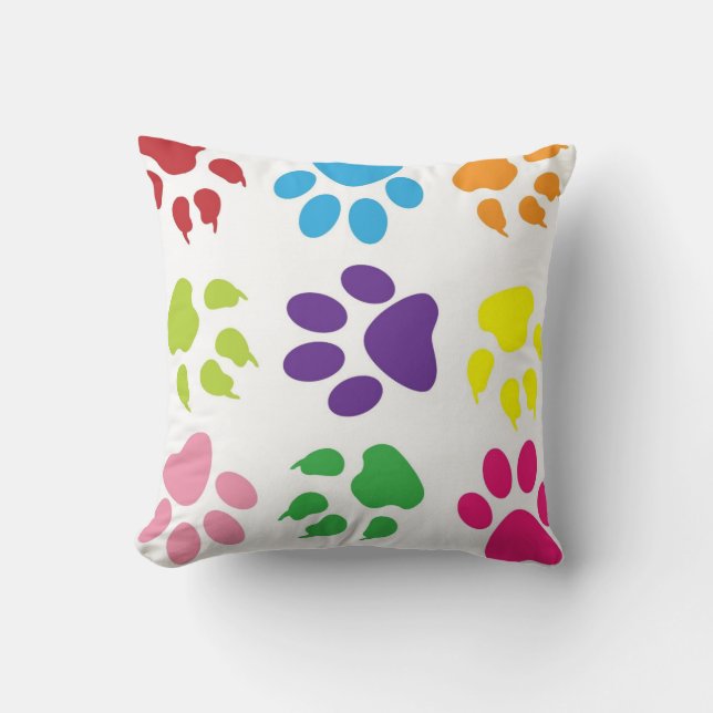 Decoratief dierlijk handpootpatroon van honden kat kussen (Voorkant)