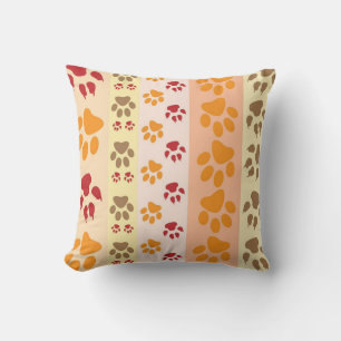 Decoratief dierlijk handpootpatroon van honden kat kussen