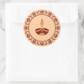 Decoratief Diwali-ontwerp Ronde Sticker (Tas)