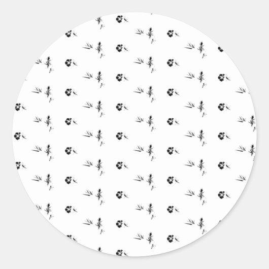 Decoratief, donkergrijs, houtskool ronde sticker (Voorkant)