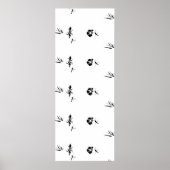 Decoratief, donkergrijs, steenkoolvoetteken poster (Voorkant)