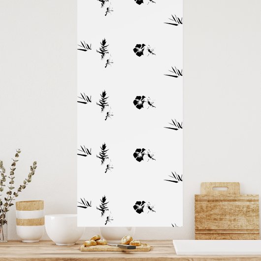 Decoratief, donkergrijs, steenkoolvoetteken poster (Keuken)