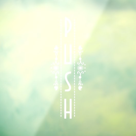 Decoratief duwdeurteken, raamsticker (Vel 3)