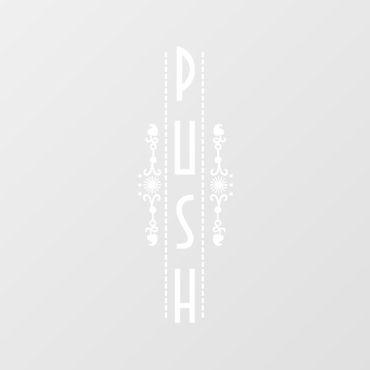 Decoratief duwdeurteken, raamsticker (Vel)