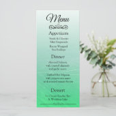 Decoratief Elegant Black Green Wedding Menu Kaart (Staand voorkant)