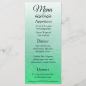 Decoratief Elegant Black Green Wedding Menu Kaart (Voorkant)