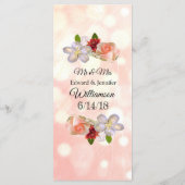 Decoratief Elegant Coral Bouquet Wedding Menu Kaar (Achterkant)