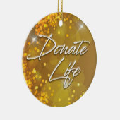 Decoratief Elegant Gold-kerstdonorleven Keramisch Ornament (Rechts)