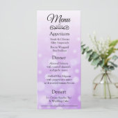 Decoratief Elegant Paarse Bokeh Bruiloft Menu Kaar (Staand voorkant)