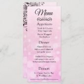 Decoratief Elegant Pink Bokeh Wedding Menu Kaart (Voorkant / Achterkant)