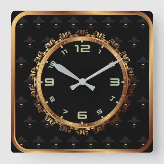 Decoratief elegant vierkante klok (Voorkant)