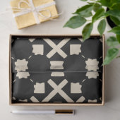 Decoratief elegant zwart-wit en beige geometrisch  tissuepapier (Geschenk)