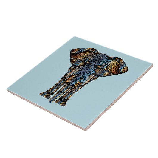 Decoratief ellefant-ontwerp tegeltje (Zijkant)