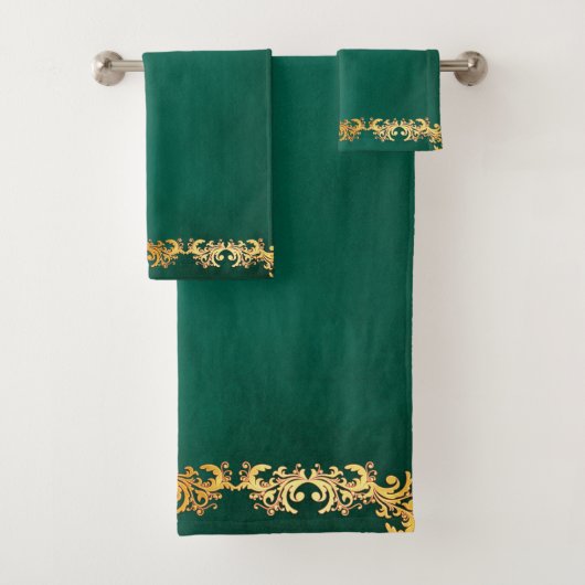 Decoratief Emerald Green Bad Handdoek (Insitu)