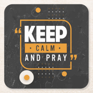 Decoratief en creatief houden kalm en Pray Kartonnen Onderzetters