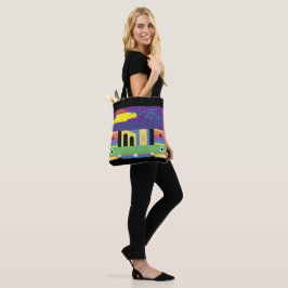 Decoratief en gedurfd maximalistisch design voor k tote bag