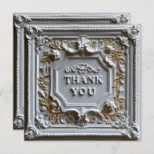 Decoratief,  en gestructureerd bedankkaart (Voorkant / Achterkant)