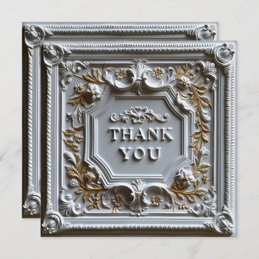 Decoratief, en gestructureerd bedankkaart (Voorkant / Achterkant)