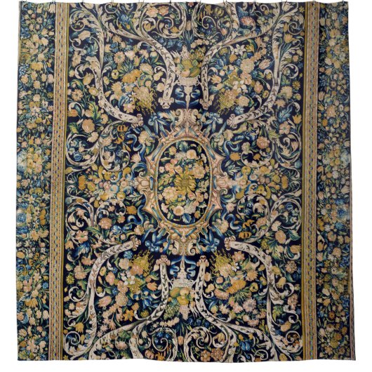 Decoratief flessentapijt douchegordijn (Voorkant)