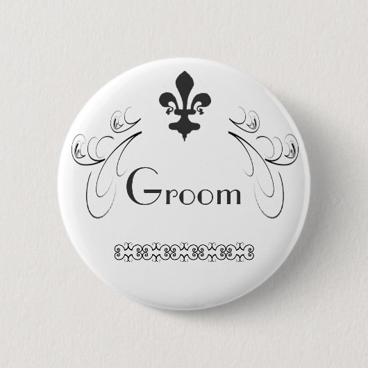 Decoratief Fleur de Lis Groom Button (Voorkant)