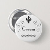 Decoratief Fleur de Lis Groom Button (Voorkant /achterkant)