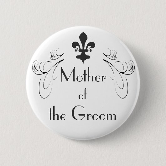 Decoratief Fleur de Lis Moeder van de Groom Button (Voorkant)