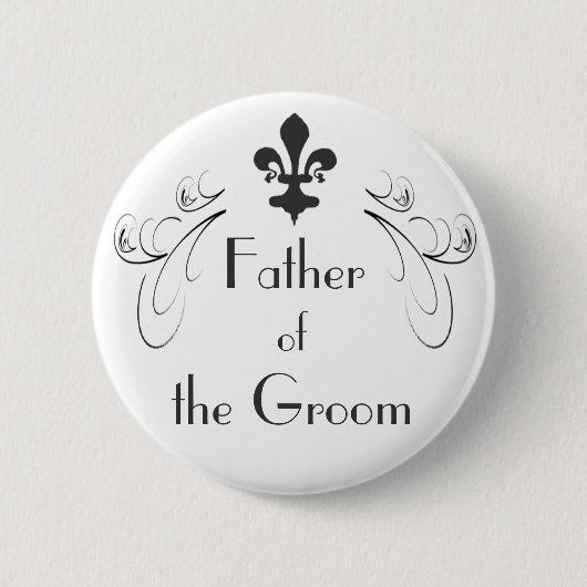 Decoratief Fleur de Lis Vader van de Groom Button (Voorkant)
