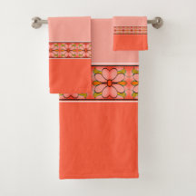 Decoratief Floral Accent Design in Coral