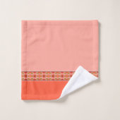 Decoratief Floral Accent Design in Coral Bad Handdoek (Wasdoekje)