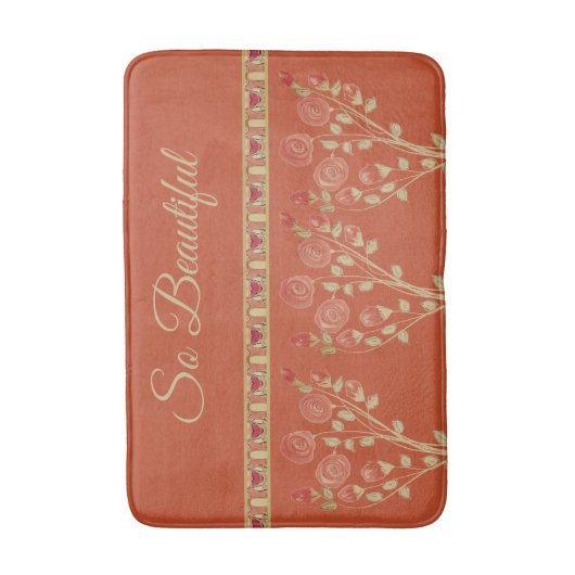 Decoratief Floral geaccentreerd Badmat (Voorkant Verticaal)