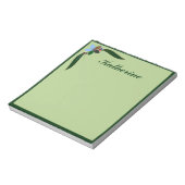 Decoratief Floral Green Border Personalized Notitieblok (Linkerzijde)