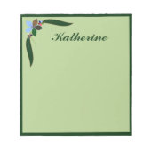 Decoratief Floral Green Border Personalized Notitieblok (Voorkant)