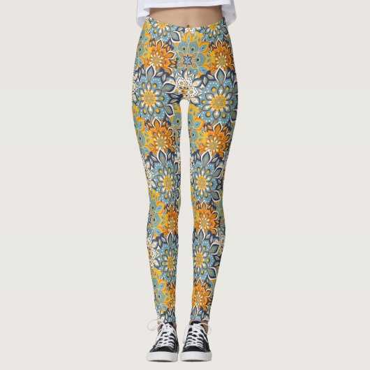 Decoratief Floral/Mandala Leggings (Voorkant)